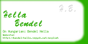 hella bendel business card